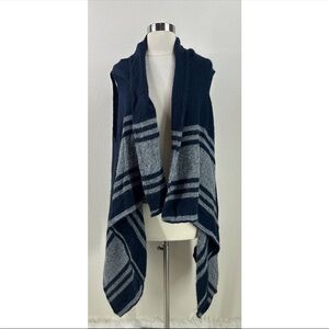 LOFT Colorblock High Low Open Front Cardigan